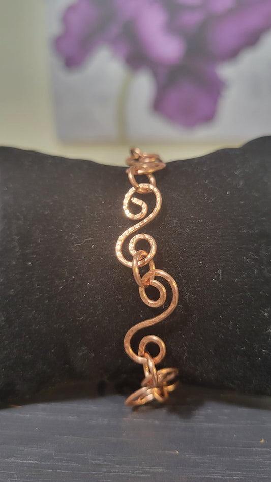 Copper swirls bracelet